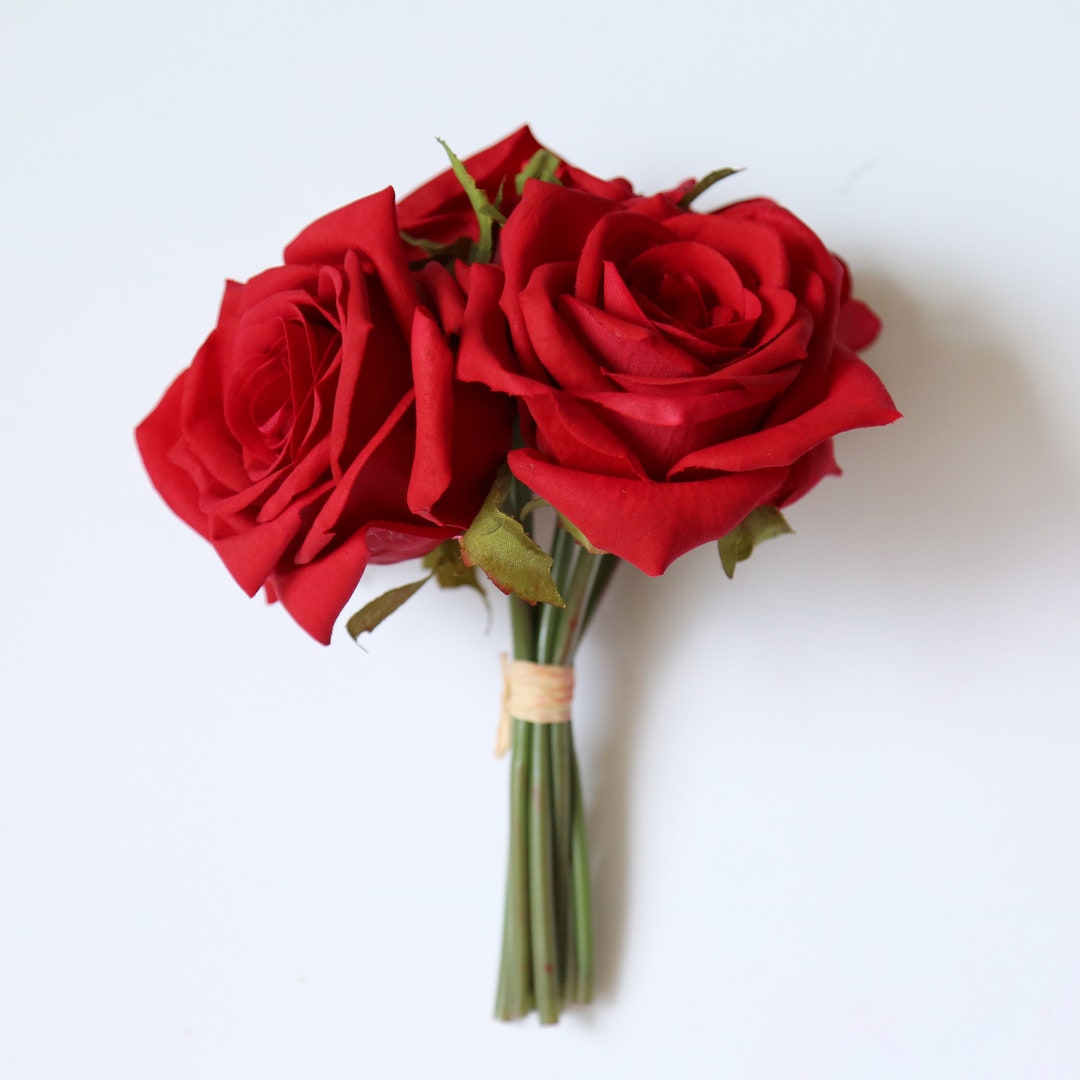 Small Real Touch Rose Bouquet Artificial Flowers for Etsy