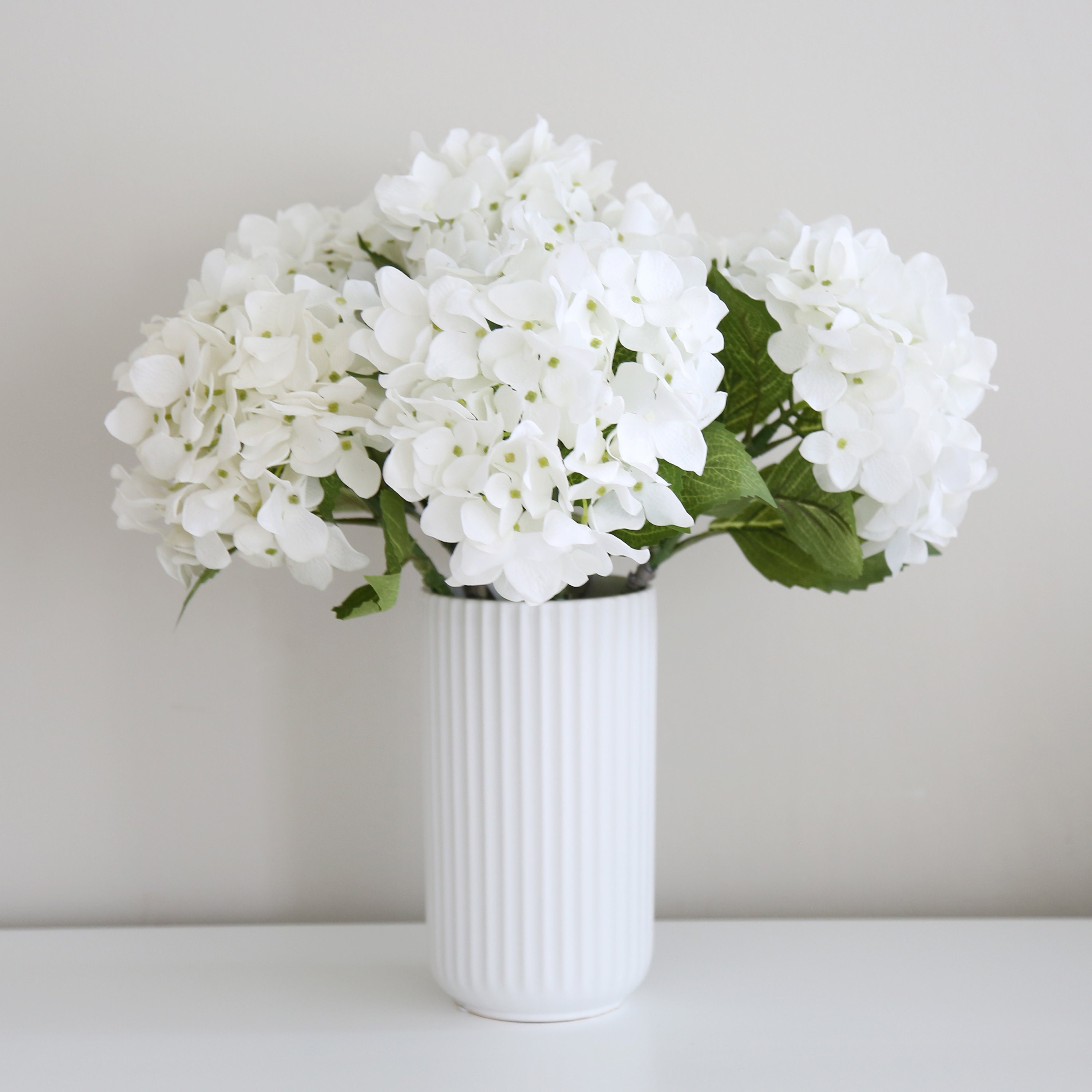 White Real Touch Hydrangeas Artificial Hydrangeas Silk - Etsy