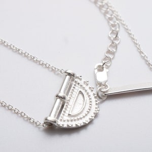 Silver half moon coin necklace - Delicate lunar celestial layering necklace - Fair trade ethical - Recycled eco silver - Bridesmaid gift