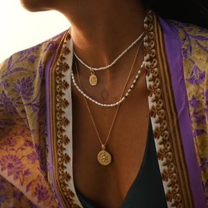 Goddess Tara Pendant Goddess of Protection Pendant Gold Vermeil Buddhist Amulet Necklace Goddess Coin Pendant Ethical Eco Fair Trade image 8