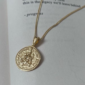 Goddess Tara Pendant Goddess of Protection Pendant Gold Vermeil Buddhist Amulet Necklace Goddess Coin Pendant Ethical Eco Fair Trade image 2