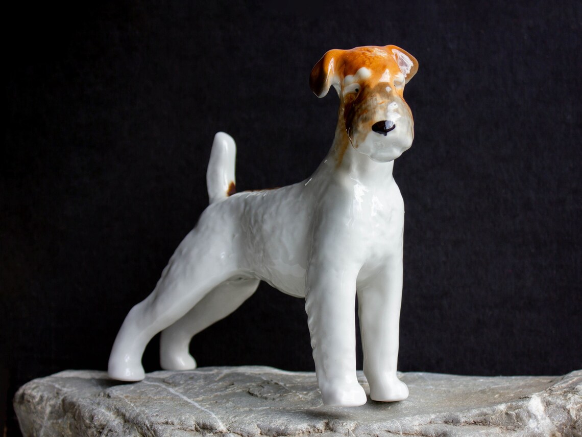 Fox Terrier Hund Figur sowjetischen Porzellan Hund Figur Jagd Etsy