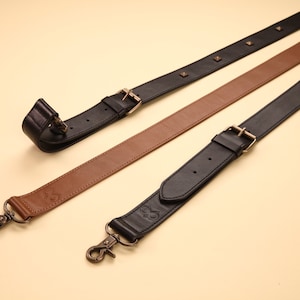 Gift Replacement Crossbody Strap Shoulder Strap Adjustable Leather Strap in black and brown color