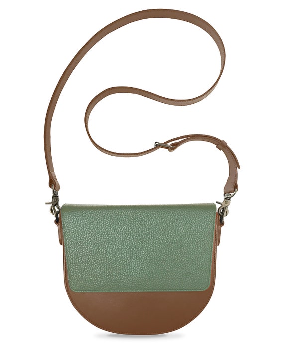 Minimalist Leather Cross Saddle Bag Brown Olive Green - Olive Green Purse Leather Bag Minimalist Leather Cross Saddle Bag Brown Olive Green - Olive Green Purse Leather Bag