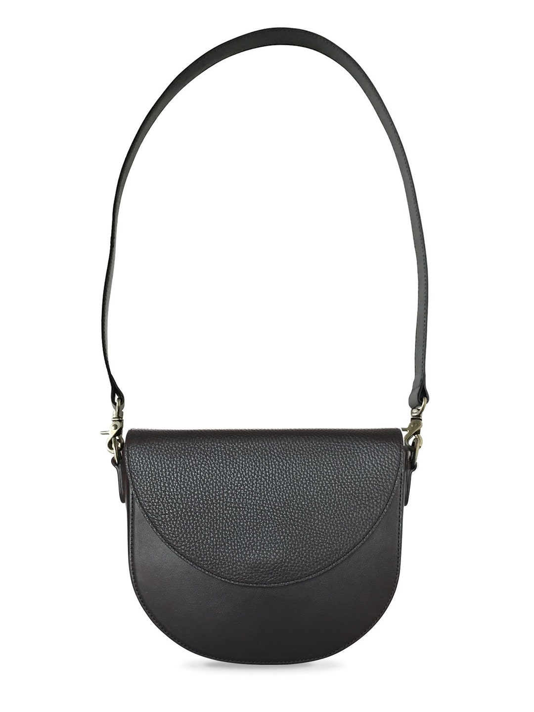 Minimalist Leather Shoulder Bag Small Cross Body Black Leather Purse