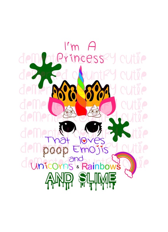 Download Princess Unicorn Poop Emoji Slime Rainbow Svg Cutfile Cut File Etsy