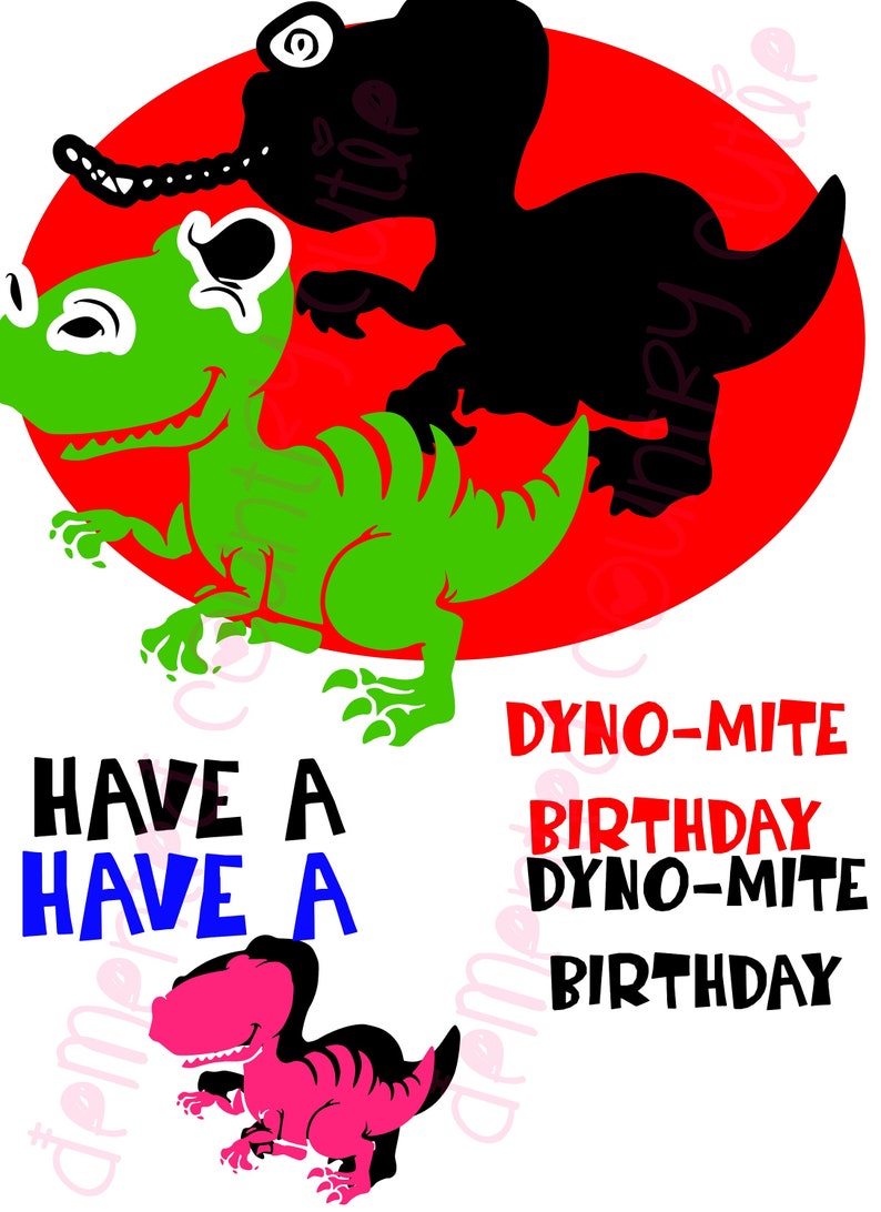 Download Dinosaur Birthday SVG Clipart Vector Cutfile Cut File | Etsy