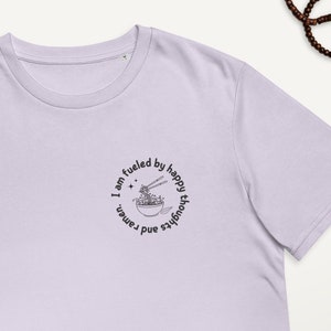 Ramen T-shirt - Fashion Korean Tee - Happy thoughts and ramen Korean T-shirt - Unisex organic cotton t-shirt