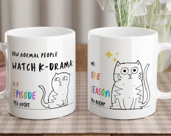 K-drama One Season Per Night Mug  - White 11oz Ceramic Mug - K-drama Gift Mug - Kdrama lover mug