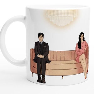 Queen of Tears Mug - K-drama Gift Mug -  Kim Ji-won as Hong Hae-in & Kim Soo-hyun as  Baek Hyun-woo