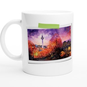 Tasse cadeau Seoul Namsan Tower - Tasse en céramique blanche 11 oz - Tasse Corée du Sud Séoul