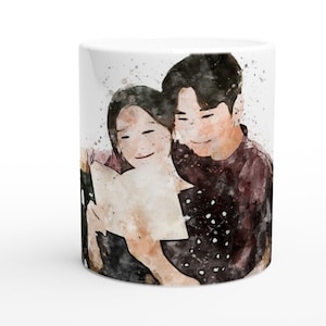Queen of Tears Mug - White 11oz Ceramic Mug - K-drama Queen of Tears Gift Mug -  Kim Ji-won as Hong Hae-in  &  Kim Soo-hyun as Baek Hyun-woo
