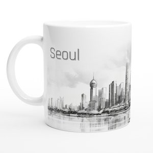 Seoul Skyline Mug - Tasse en céramique blanche de 11 oz - Corée du Sud Seoul Mug