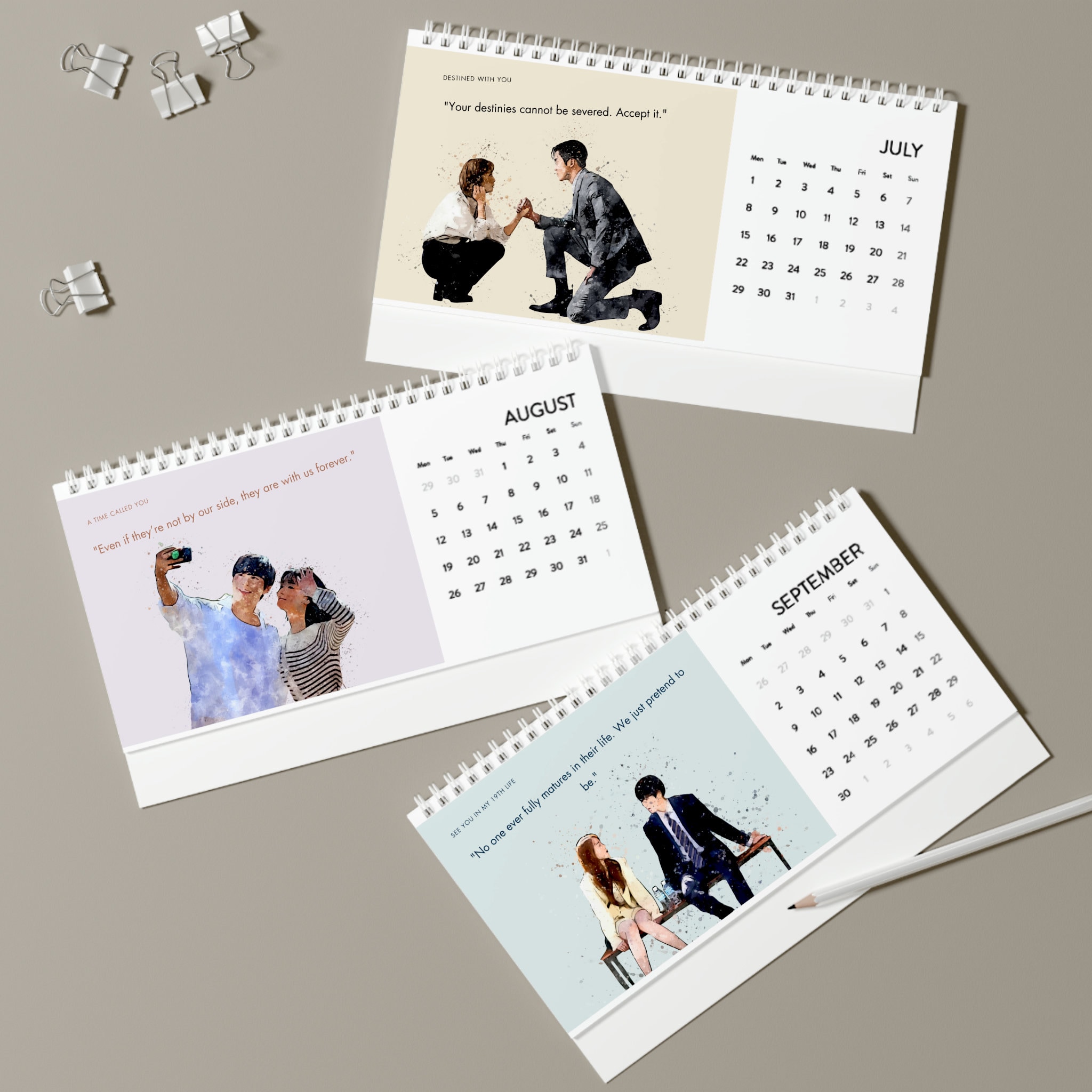 Kdrama Calendar Kdrama Inspired Images & Quotes Desk Calendar (2024