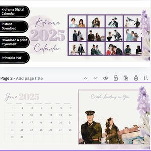 2025 K-drama Digitaler Kalender | Digitaler K-Drama-Themenkalender, koreanischer Drama-Planer, Kdrama-merch für Kdrama-Fans