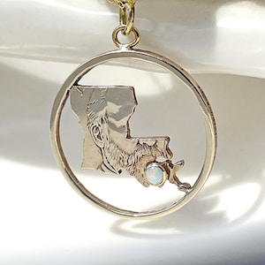 Louisiana State Handmade Sacagawea Dollar Coin Pendant necklace cabochon birthstone jewelry New Orleans La