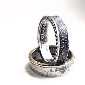 US State Quarter Ring, State Quarter Ring, Coin Ring, Coin Jewelry, State Coin Ring, Coin, Gift for Men Unique Jewelry ring band statement