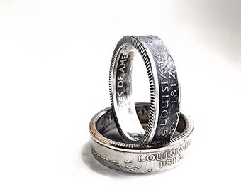US State Quarter Ring, State Quarter Ring, Coin Ring, Coin Jewelry, State Coin Ring, Coin, Gift for Men Unique Jewelry ring band statement