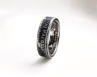 US Washington Quarter Coin Rings, year, Coin Ring, Coin Ring, Coin Jewelry statement unique ring band handmade