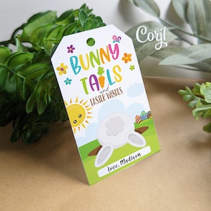Bearbeitbare Osterhasen Schwänze Geschenkanhänger druckbar, Osterkorb Gastgeschenke, Klassenzimmer Etiketten, Instant Download DIY Corjl Vorlage 019