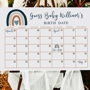 Boho Blue Rainbow Boy Baby Shower Signs Bundle, Signage Kit, Editable template, Baby Sprinkle Package Printable, Instant download 022 image 3