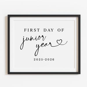 Minimalist First Day of 11th Grade Sign Printable, Modern Back to school 2025-2026,  junior year poster, Digital file, Instant download S1