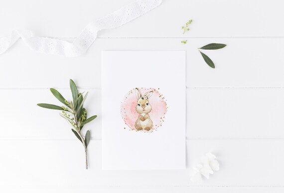 Editable Bunny Baby Shower Poster - Pink & Gold Floral Rabbit Sign For Baby Girl, Customizable