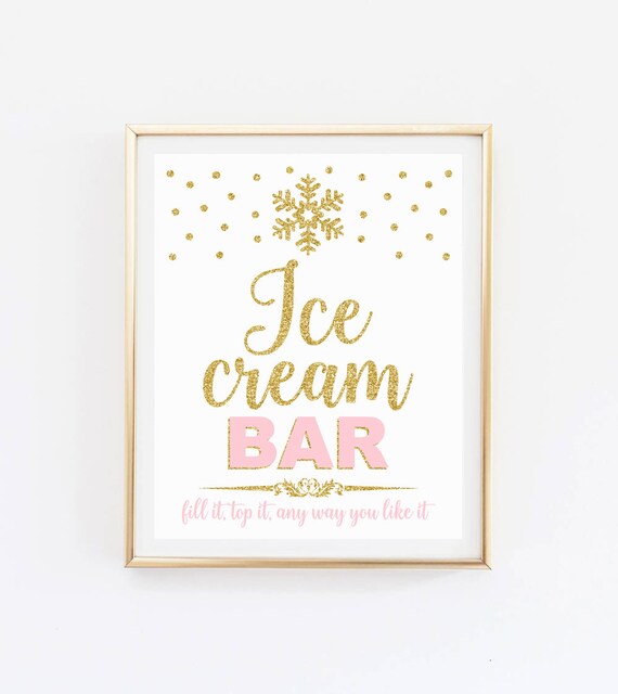 Ice Cream Bar Sign Printable Winter Onederland Decorations | Etsy