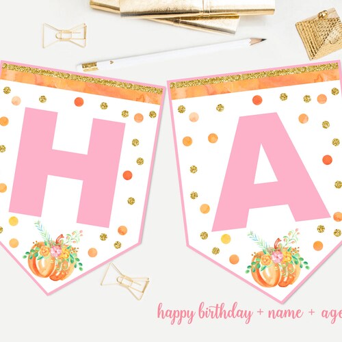 Monthly Photo Banner Printable Pumpkin First Birthday Orange - Etsy