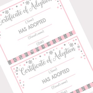 Snowman Adoption Center Sign and Certificate Printable Winter - Etsy
