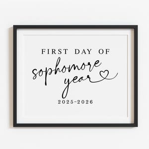 Minimalist First Day of 10th Grade Sign Printable, Modern Back to school 2025-2026, sophomore year, Digital file, Instant download S1