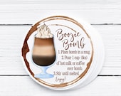 Boozy Hot Chocolate Bomb Tags Printable, Hot Cocoa Bomb Instructions, Boozy Bomb tags, 2 inch round square labels, Instant download