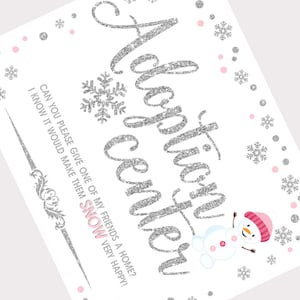 Snowman Adoption Center Sign and Certificate Printable Winter - Etsy