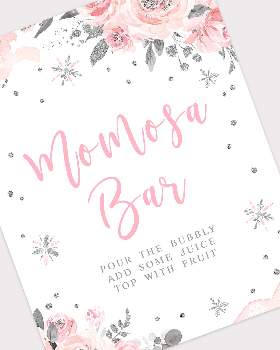 Momosa Sign Printable Baby Shower Mom-osa Bar Sign Blush | Etsy