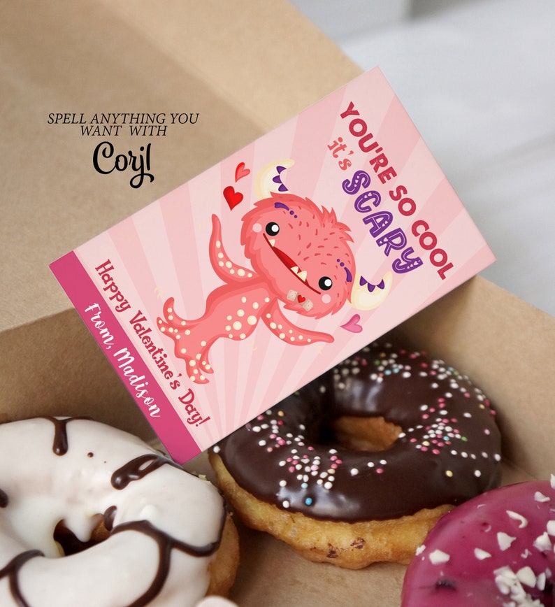 EDITABLE Monster Valentine's Day Gift Tag Printable, You Are so Cool It ...