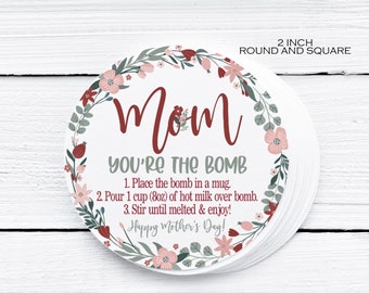 Printable You're the BOMB Mom Gift Tag Mother's Day - Etsy