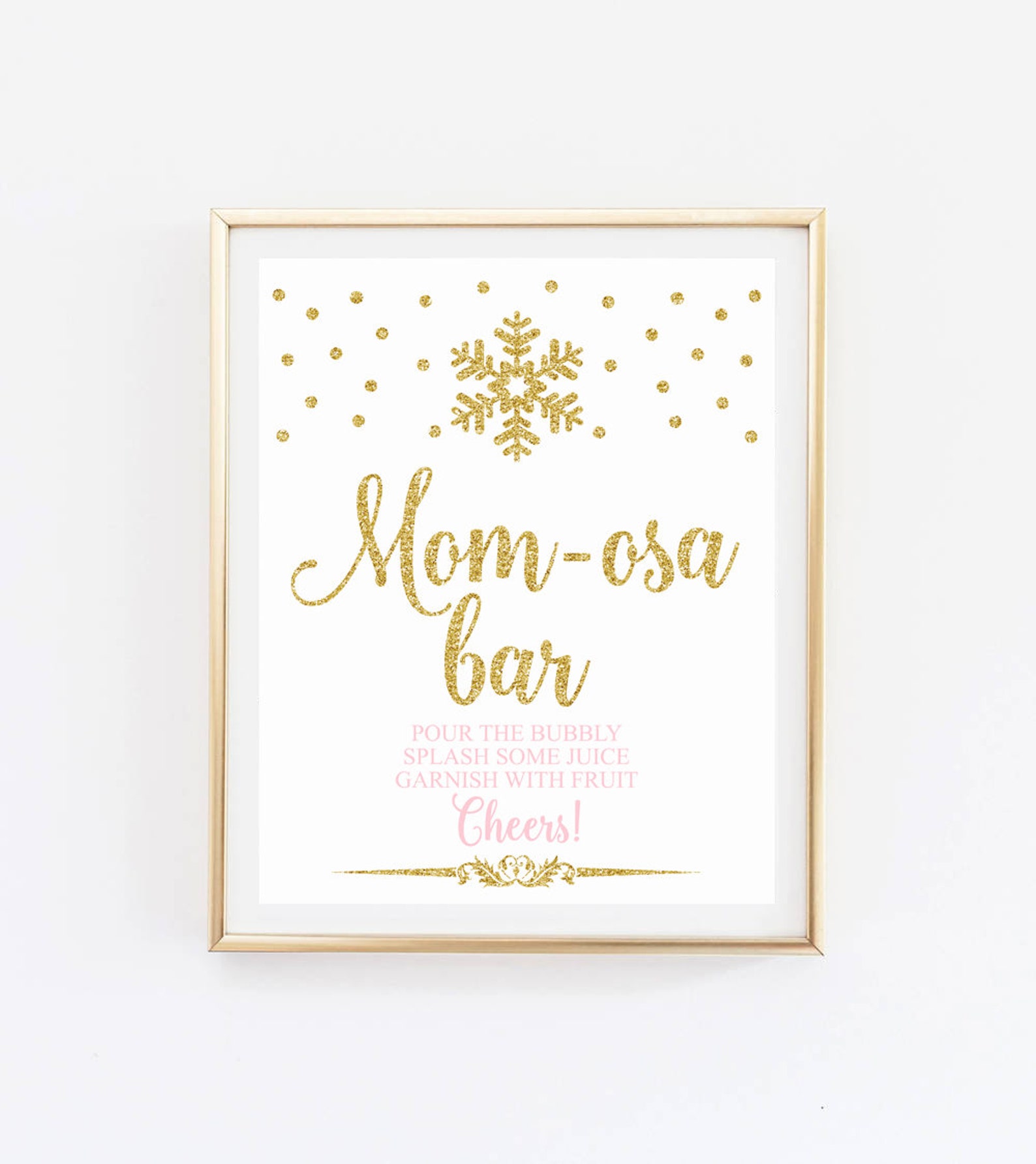 Mom-osa Bar Sign Printable Winter Onederland Decorations - Etsy