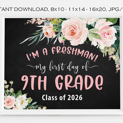 Printable I'm a Freshman Sign First Day of High School - Etsy