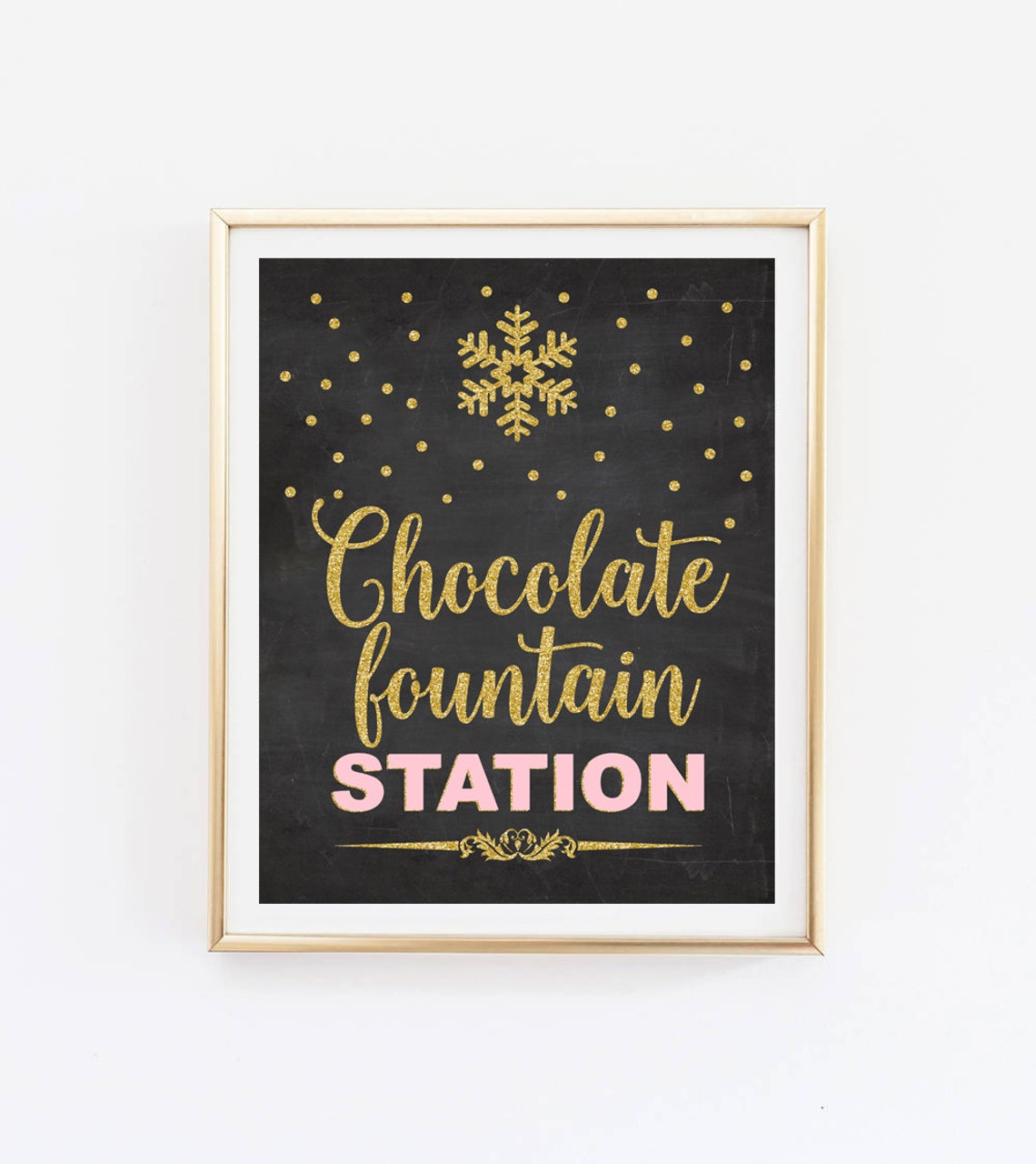 Chocolate fountain station sign printable winter onederland Etsy