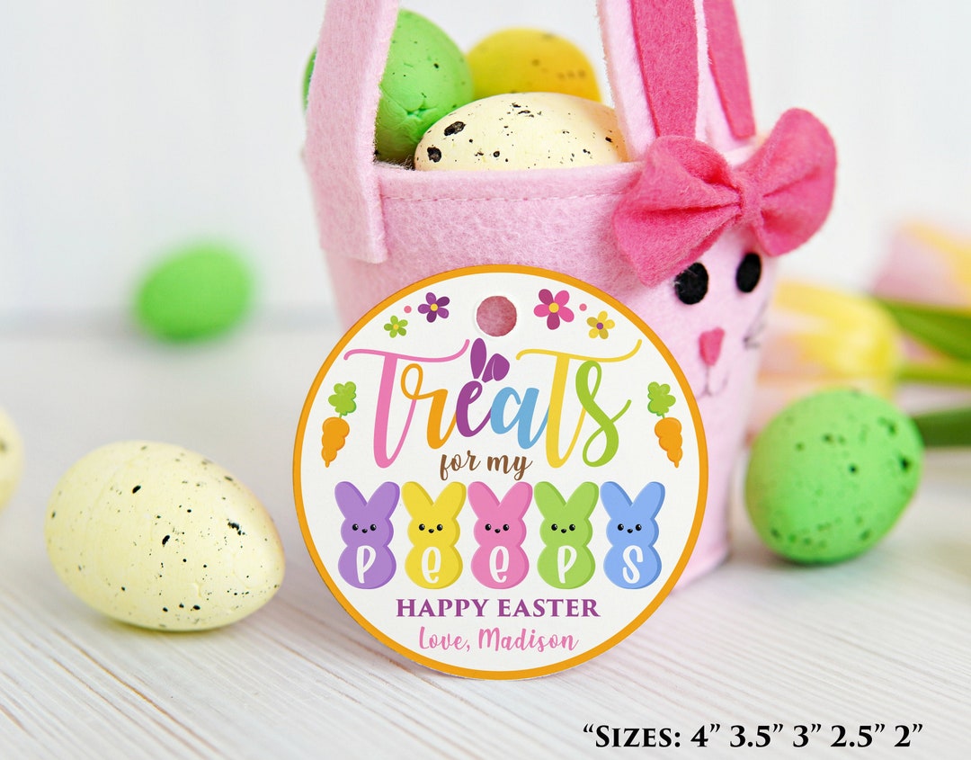 EDITABLE Treats for My Peeps Tags, Easter Gift Tag Printable, Easter ...