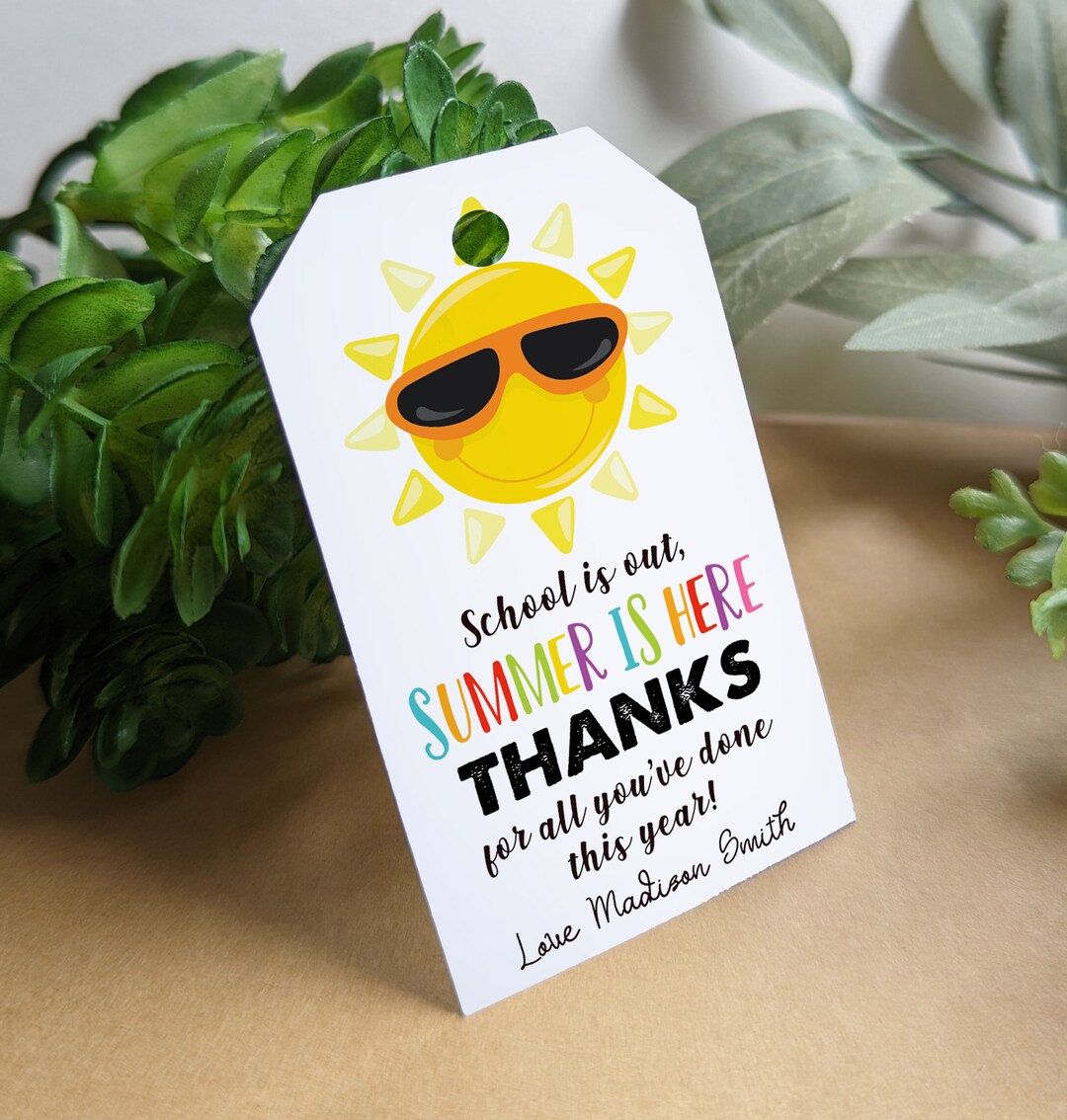 Editable School is Out End of School Year Favor Tag, Printable Summer ...