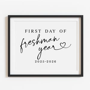 Minimalist First Day of 9th Grade Sign Printable, Modern Back to school 2025-2026, freshman year poster, Digital file, Instant download S1