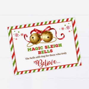 Zauberhafte Schlittenglocken Tags Printable, Kinder Weihnachtsanhänger, DIY Klasse Schule Geschenk Etiketten, Magische Weihnachtsglocke, Digital PDF JPG, Sofortiger Download