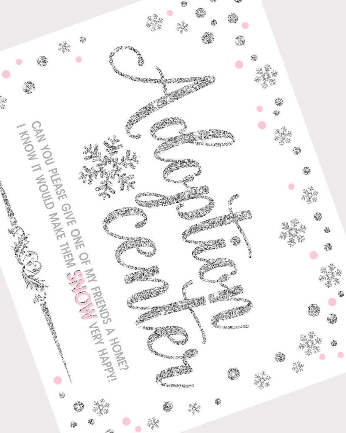 Adoption Center Sign and Certificate Printable Winter - Etsy