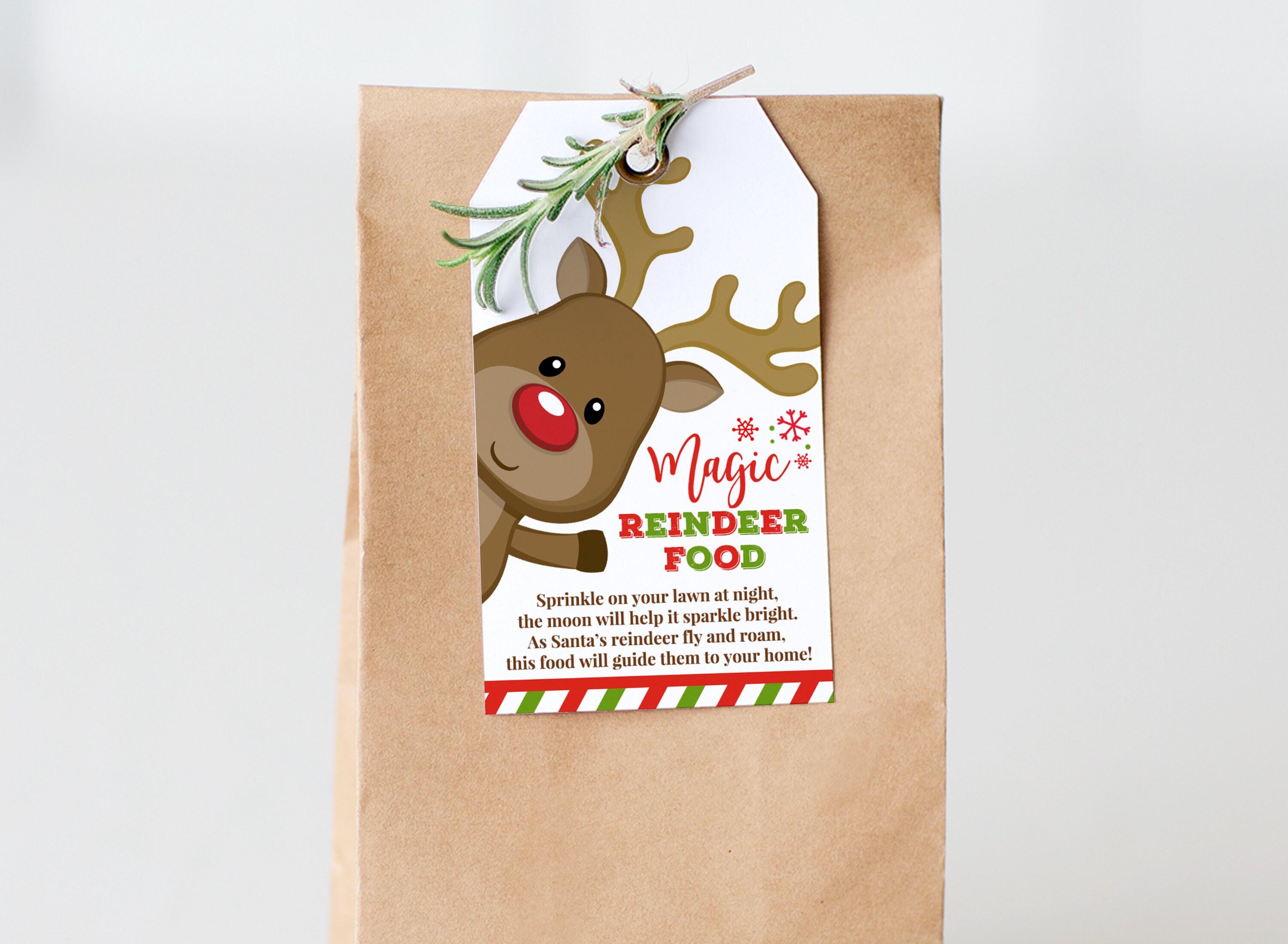 Magic reindeer food tags printable party favors kids etsy