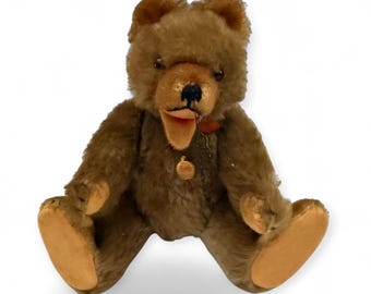 Oso de peluche Hermann Zotty de mohair, estilo años 50: gruñe, oso de circo, totalmente articulado.