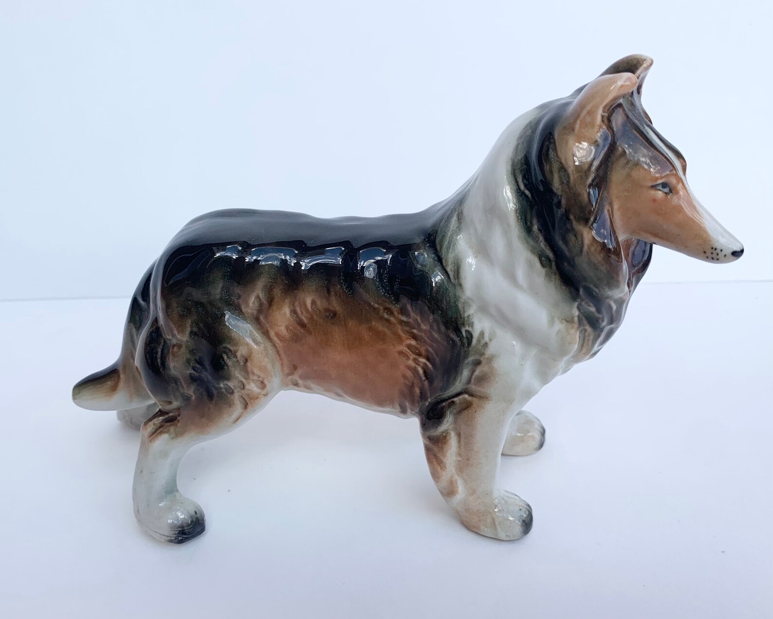 Porcelain Collie Dog Figurine Etsy
