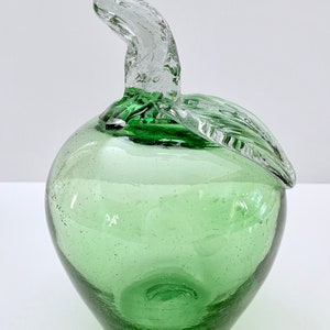 Glass Green Apple Paper Weight Art Glass image 1