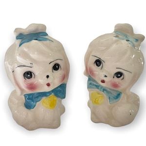Vintage Fake Mr Toodles Salt & Pepper Shakers Maktese Dog Anthropomorphic