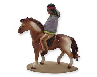 Hagen Renaker California Specialty #3277 Indian on Pony Specialties Line Ceramic Horse Figurine Retired